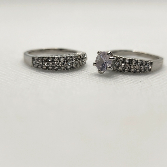 2 Piece Multi-Layer Ring Set - Rhinestone Ring - Picture 5 of 6